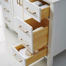 Load image into Gallery viewer, Vinnova Shannon 48&quot; Single Vanity in White and Composite Carrara White Stone Countertop Without Mirror- Vinnova