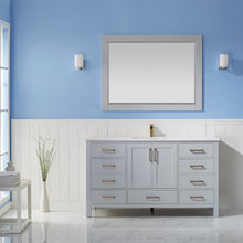 Load image into Gallery viewer, Vinnova Shannon 60&quot; Single Vanity in Paris Grey and Composite Carrara White Stone Countertop Without Mirror- Vinnova