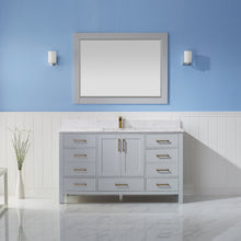 Load image into Gallery viewer, Vinnova Shannon 60&quot; Single Vanity in Paris Grey and Composite Carrara White Stone Countertop With Mirror- Vinnova