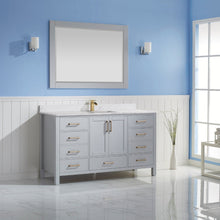 Load image into Gallery viewer, Vinnova Shannon 60&quot; Single Vanity in Paris Grey and Composite Carrara White Stone Countertop With Mirror- Vinnova