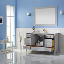 Load image into Gallery viewer, Vinnova Shannon 60&quot; Single Vanity in Paris Grey and Composite Carrara White Stone Countertop Without Mirror- Vinnova