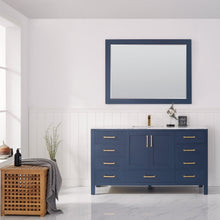 Load image into Gallery viewer, Vinnova Shannon 60&quot; Single Vanity in Royal Blue and Composite Carrara White Stone Countertop Without Mirror- Vinnova
