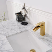 Load image into Gallery viewer, Vinnova Shannon 60&quot; Single Vanity in Royal Blue and Composite Carrara White Stone Countertop Without Mirror- Vinnova