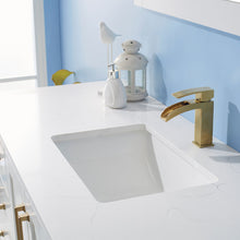Load image into Gallery viewer, Vinnova Shannon 60&quot; Single Vanity in White and Composite Carrara White Stone Countertop Without Mirror- Vinnova