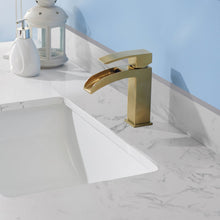 Load image into Gallery viewer, Vinnova Shannon 60&quot; Single Vanity in White and Composite Carrara White Stone Countertop With Mirror- Vinnova