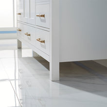 Load image into Gallery viewer, Vinnova Shannon 60&quot; Single Vanity in White and Composite Carrara White Stone Countertop With Mirror- Vinnova