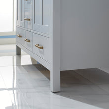 Load image into Gallery viewer, Vinnova Shannon 60&quot; Double Vanity in Paris Grey and Composite Carrara White Stone Countertop With Mirror- Vinnova