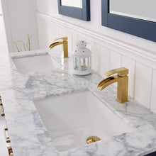 Load image into Gallery viewer, Vinnova Shannon 60&quot; Double Vanity in Royal Blue and Composite Carrara White Stone Countertop Without Mirror- Vinnova