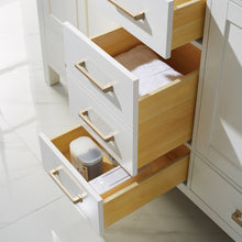 Load image into Gallery viewer, Vinnova Shannon 60&quot; Double Vanity in White and Composite Carrara White Stone Countertop With Mirror- Vinnova