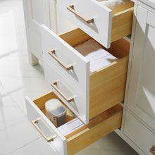 Load image into Gallery viewer, Vinnova Shannon 60&quot; Double Vanity in White and Composite Carrara White Stone Countertop Without Mirror- Vinnova