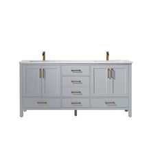 Load image into Gallery viewer, Vinnova Shannon 72&quot; Double Vanity in Paris Grey and Composite Carrara White Stone Countertop Without Mirror- Vinnova