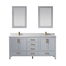 Load image into Gallery viewer, Vinnova Shannon 72&quot; Double Vanity in Paris Grey and Composite Carrara White Stone Countertop With Mirror- Vinnova