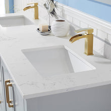 Load image into Gallery viewer, Vinnova Shannon 72&quot; Double Vanity in Paris Grey and Composite Carrara White Stone Countertop With Mirror- Vinnova