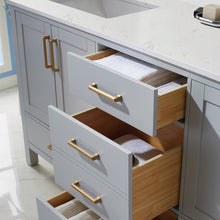 Load image into Gallery viewer, Vinnova Shannon 72&quot; Double Vanity in Paris Grey and Composite Carrara White Stone Countertop With Mirror- Vinnova