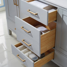 Load image into Gallery viewer, Vinnova Shannon 72&quot; Double Vanity in Paris Grey and Composite Carrara White Stone Countertop Without Mirror- Vinnova