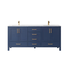 Load image into Gallery viewer, Vinnova Shannon 72&quot; Double Vanity in Royal Blue and Composite Carrara White Stone Countertop Without Mirror- Vinnova