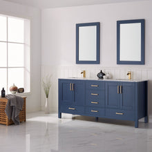 Load image into Gallery viewer, Vinnova Shannon 72&quot; Double Vanity in Royal Blue and Composite Carrara White Stone Countertop Without Mirror- Vinnova