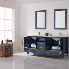 Load image into Gallery viewer, Vinnova Shannon 72&quot; Double Vanity in Royal Blue and Composite Carrara White Stone Countertop Without Mirror- Vinnova