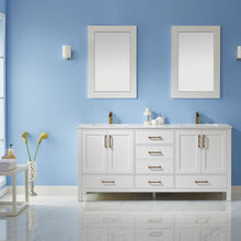 Load image into Gallery viewer, Vinnova Shannon 72&quot; Double Vanity in White and Composite Carrara White Stone Countertop Without Mirror- Vinnova