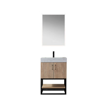Load image into Gallery viewer, Vinnova Alistair 24B&quot; Single Vanity in North American Oak with White Grain Stone Countertop With Mirror- Vinnova