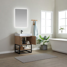 Load image into Gallery viewer, Vinnova Alistair 24B&quot; Single Vanity in North American Oak with White Grain Stone Countertop With Mirror- Vinnova