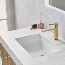 Load image into Gallery viewer, Vinnova Alistair 36&quot; Single Vanity in North American Oak with White Grain Stone Countertop With Mirror- Vinnova