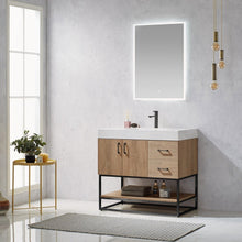 Load image into Gallery viewer, Vinnova Alistair 36B&quot; Single Vanity in North American Oak with White Grain Stone Countertop With Mirror- Vinnova