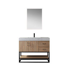 Load image into Gallery viewer, Vinnova Alistair 42B&quot; Single Vanity in North American Oak with White Grain Stone Countertop With Mirror- Vinnova