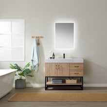 Load image into Gallery viewer, Vinnova Alistair 42B&quot; Single Vanity in North American Oak with White Grain Stone Countertop With Mirror- Vinnova