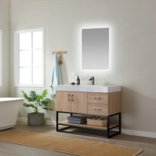 Load image into Gallery viewer, Vinnova Alistair 42B&quot; Single Vanity in North American Oak with White Grain Stone Countertop With Mirror- Vinnova
