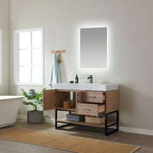 Load image into Gallery viewer, Vinnova Alistair 42B&quot; Single Vanity in North American Oak with White Grain Stone Countertop With Mirror- Vinnova