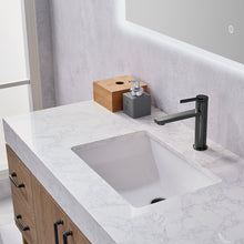 Load image into Gallery viewer, Vinnova Alistair 48B&quot; Single Vanity in North American Oak with White Grain Stone Countertop With Mirror- Vinnova