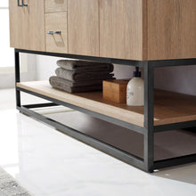 Load image into Gallery viewer, Vinnova Alistair 60B&quot; Double Vanity in North American Oak with White Grain Stone Countertop With Mirror- Vinnova