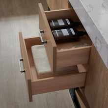Load image into Gallery viewer, Vinnova Alistair 72B&quot; Double Vanity in North American Oak with White Grain Stone Countertop With Mirror- Vinnova