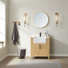 Load image into Gallery viewer, Vinnova Sevilla 30&quot; Vanity in Washed Ash with White Composite Stone Countertop With Mirror- Vinnova