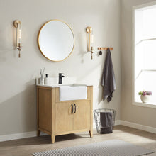 Load image into Gallery viewer, Vinnova Sevilla 30&quot; Vanity in Washed Ash with White Composite Stone Countertop With Mirror- Vinnova