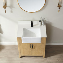 Load image into Gallery viewer, Vinnova Sevilla 30&quot; Vanity in Washed Ash with White Composite Stone Countertop With Mirror- Vinnova