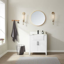 Load image into Gallery viewer, Vinnova Sevilla 30&quot; Vanity in White with White Composite Stone Countertop With Mirror- Vinnova
