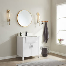Load image into Gallery viewer, Vinnova Sevilla 30&quot; Vanity in White with White Composite Stone Countertop With Mirror- Vinnova