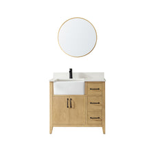 Load image into Gallery viewer, Vinnova Sevilla 36&quot; Vanity in Washed Ash with White Composite Stone Countertop With Mirror- Vinnova