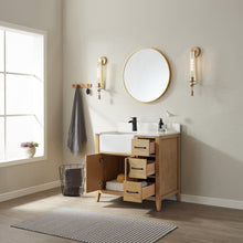 Load image into Gallery viewer, Vinnova Sevilla 36&quot; Vanity in Washed Ash with White Composite Stone Countertop With Mirror- Vinnova