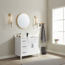 Load image into Gallery viewer, Vinnova Sevilla 36&quot; Vanity in White with White Composite Stone Countertop With Mirror- Vinnova