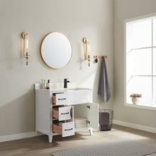 Load image into Gallery viewer, Vinnova Sevilla 36&quot; Vanity in White with White Composite Stone Countertop With Mirror- Vinnova