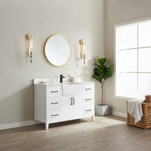 Load image into Gallery viewer, Vinnova Sevilla 48&quot; Vanity in White with White Composite Stone Countertop With Mirror- Vinnova