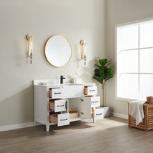 Load image into Gallery viewer, Vinnova Sevilla 48&quot; Vanity in White with White Composite Stone Countertop With Mirror- Vinnova
