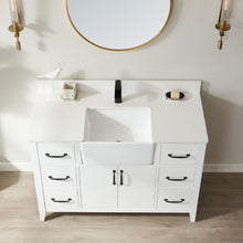 Load image into Gallery viewer, Vinnova Sevilla 48&quot; Vanity in White with White Composite Stone Countertop With Mirror- Vinnova