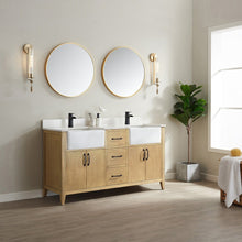 Load image into Gallery viewer, Vinnova Sevilla 60&quot; Vanity in Washed Ash with White Composite Stone Countertop With Mirror- Vinnova