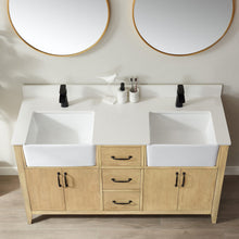 Load image into Gallery viewer, Vinnova Sevilla 60&quot; Vanity in Washed Ash with White Composite Stone Countertop With Mirror- Vinnova
