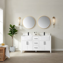 Load image into Gallery viewer, Vinnova Sevilla 60&quot; Vanity in White with White Composite Stone Countertop With Mirror- Vinnova