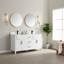 Load image into Gallery viewer, Vinnova Sevilla 60&quot; Vanity in White with White Composite Stone Countertop With Mirror- Vinnova